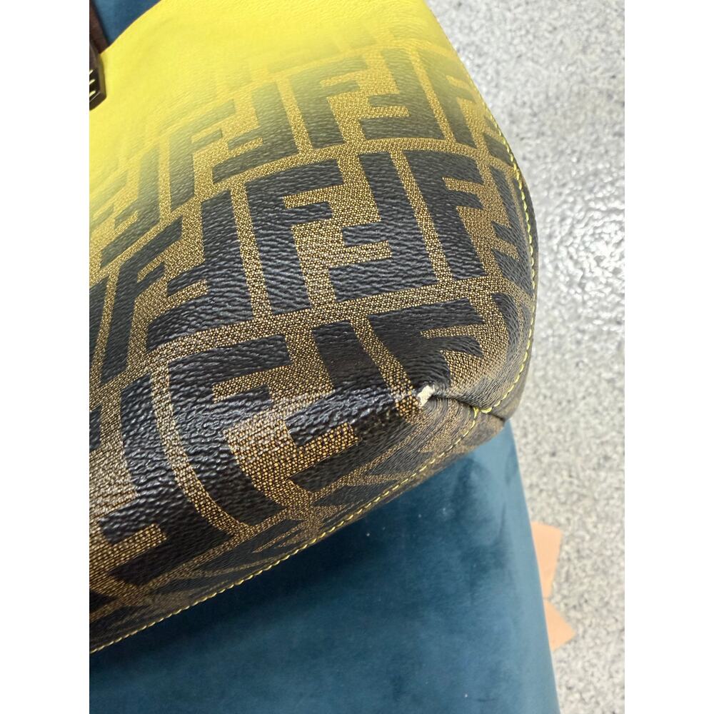 Fendi Canvas Ombré Yellow Roll tote EUC - Picture 8 of 10